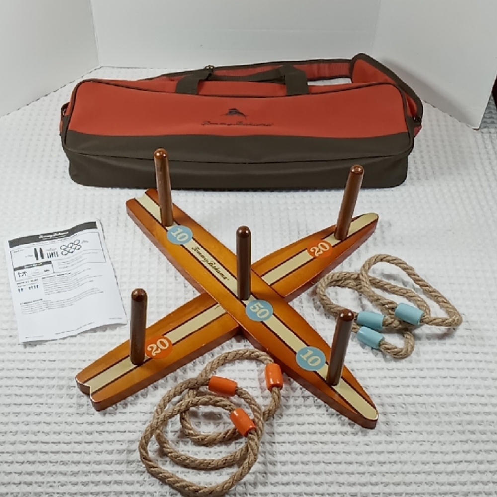 Tommy Bahama Surf Toss Ring Toss Game With Storage Case Orange/Brown